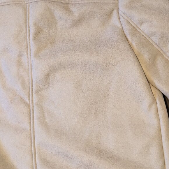 Forever 21 Faux Fur Lined Sherpa Moto Jacket, Cream, Size M - Picture 7 of 13